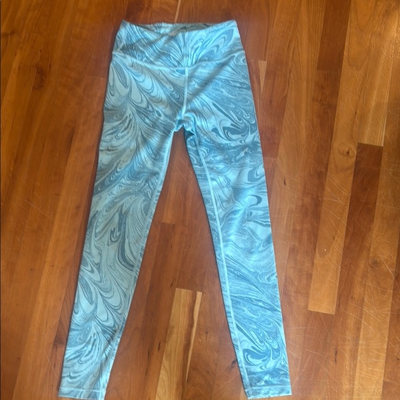 Athleta Blue Marbled Leggings High Waist Performance - Picture 1 of 3
